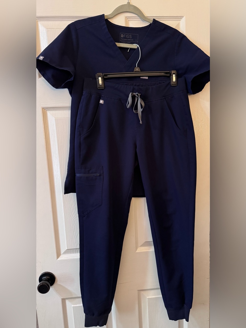 Figs Navy Jogger Scrub Pants with Drawstring